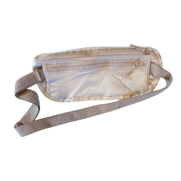 Eagle Creek Money/Phone Belt. Two Interior Pockets Beige Waist Travel Outdoors - Picture 2 of 5